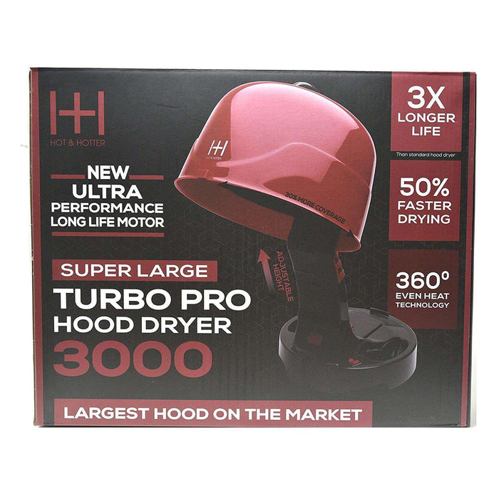 Hot & Hotter Super Large Turbo Pro Hood Dryer 3000, 1 Count, Red