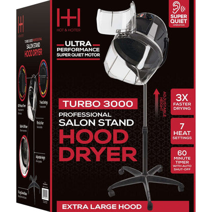 Hot & Hotter Turbo 3000 Professional Salon Hood Dryer, 1 Count, Black