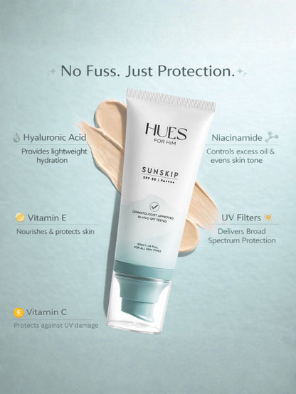 Hues For Him SunSkip Sunscreen SPF 50 PA++++ (50ml)