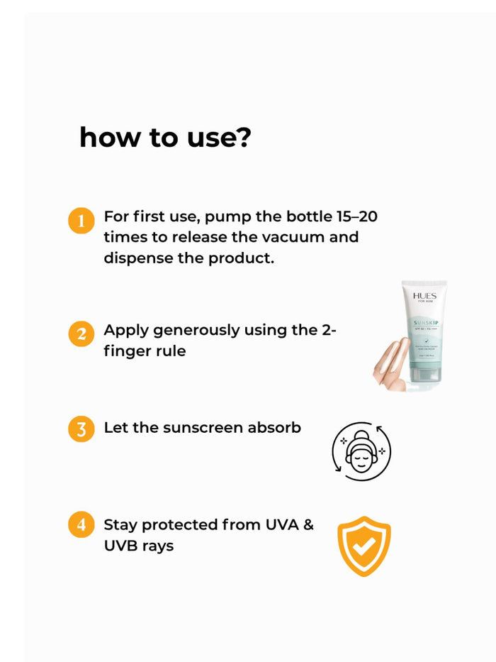 Hues For Him SunSkip Sunscreen SPF 50 PA++++ (50ml)