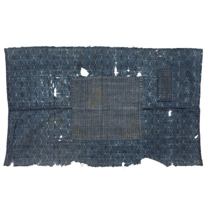 Indigo Kasuri Boro 2 Panel Sheet | Japanese Patchwork Textile