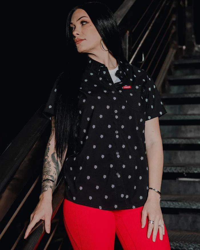 Insignia Women's Short Sleeve Party Shirt - Black / White