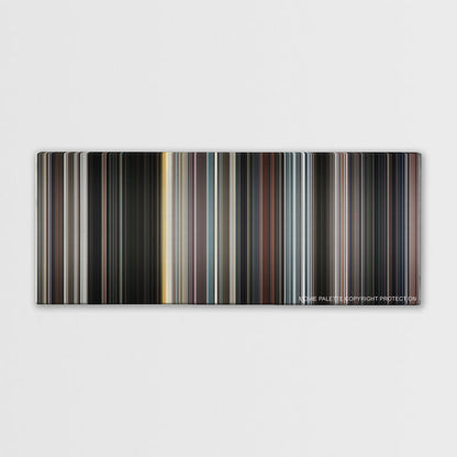 Iron Man color palette canvas print: thousands of thin vertical stripes of color