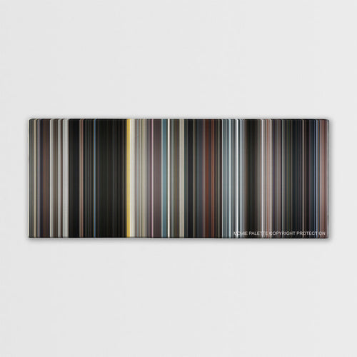 Iron Man color palette canvas print: thousands of thin vertical stripes of color