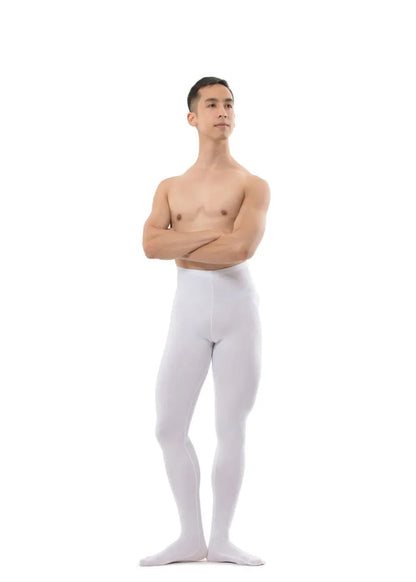 Ballet Rosa footed mens tights in white