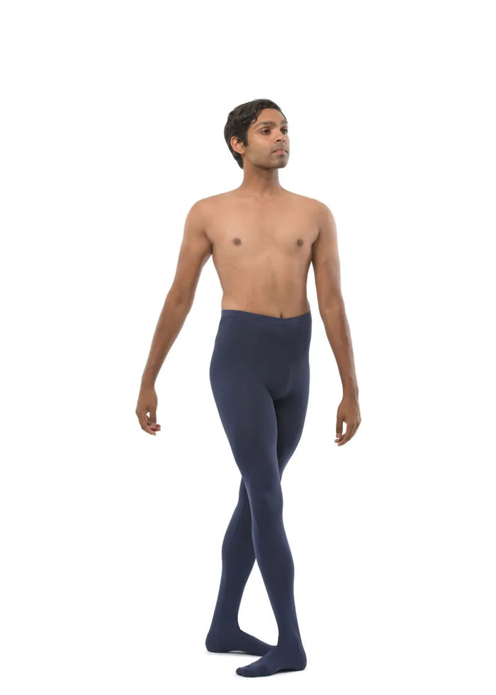 Ballet Rosa mens Jeremy footed tights in navy blue