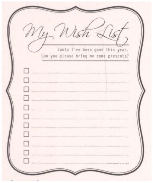 Joy! Crafts - Stamp - My Wish List. 1 stamp. Size: 3.75"w x 4.5"h. Available at Embellish Away located in Bowmanville Ontario Canada.
