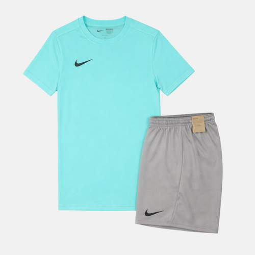Nike Junior Dri-Fit Tshirt / Shorts Set - Hyper Turquoise / Grey