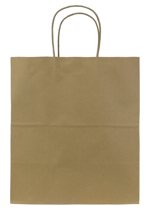 Karat Earth Paper Shopping Bag w/ Handles -  Large | 12.2W x 14H x 7.5G | Kraft