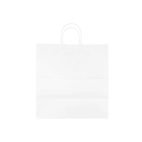 Karat Earth Paper Shopping Bag w/ Handles -  Large | 12.2W x 14H x 7.5G | White