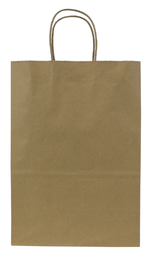 Karat Earth Paper Shopping Bag w/ Handles -  Medium | 9.6W x 13.4H x 5.3G | Kraft