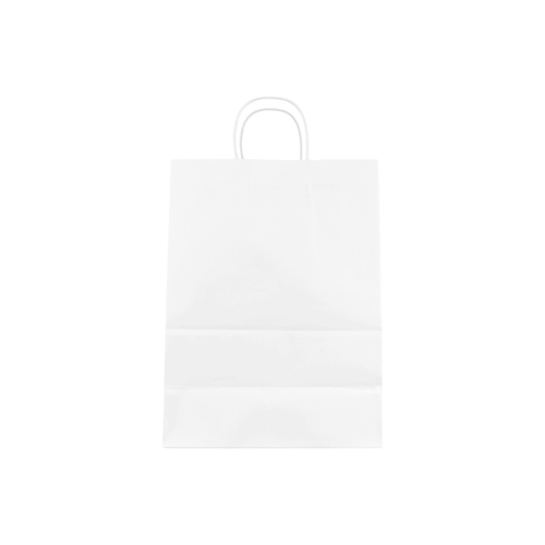 Karat Earth Paper Shopping Bag w/ Handles -  Medium | 9.6W x 13.4H x 5.3G | White