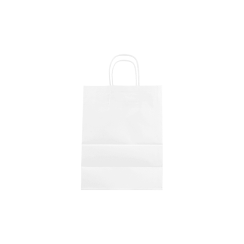Karat Earth Paper Shopping Bag w/ Handles -  Small | 8.1W x 10.6H x 4.5G | White