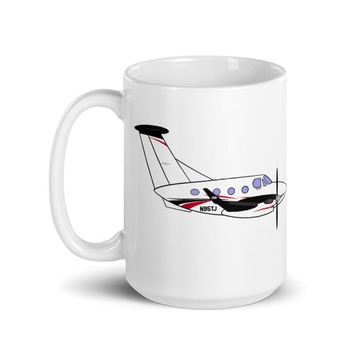 KING AIR N95JT 2 White glossy mug