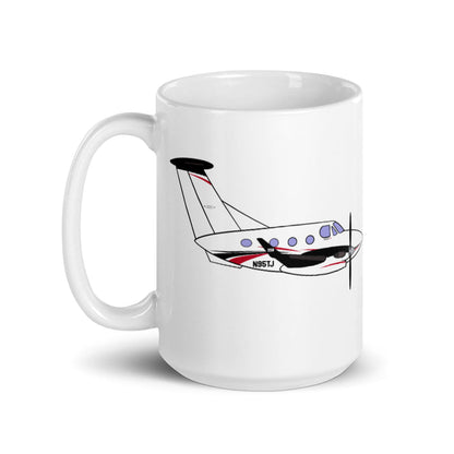 KING AIR N95JT 2 White glossy mug
