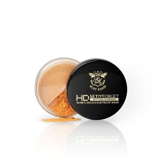 IVY BEAUTY by KISS Kiss HD Set N' Forget Setting Powder loose tan jar with black gold lid for 16hr wear