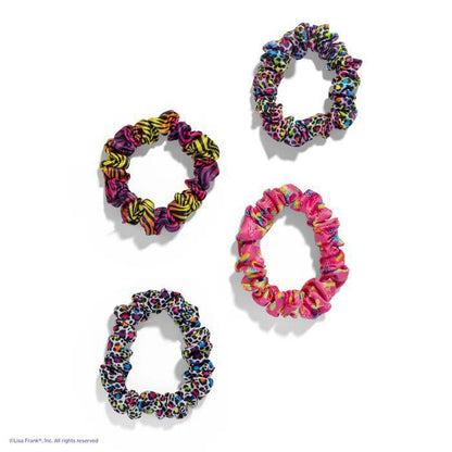 Kitsch x Lisa Frank Ruched Satin Scrunchies In Rainbow Leopard