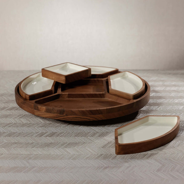 Lazy Susan with 5 Condiment Sections