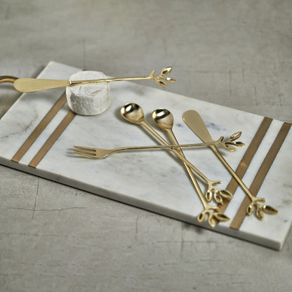 Leaves Cocktail Spoons - Gold - Set of 4 - Cocktail & Barware Tool Sets by Carlyle Avenue