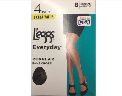 L'eggs Everyday Regular Pantyhose , 4-Pairs - Sun Tan B - Happy Bargain Bin