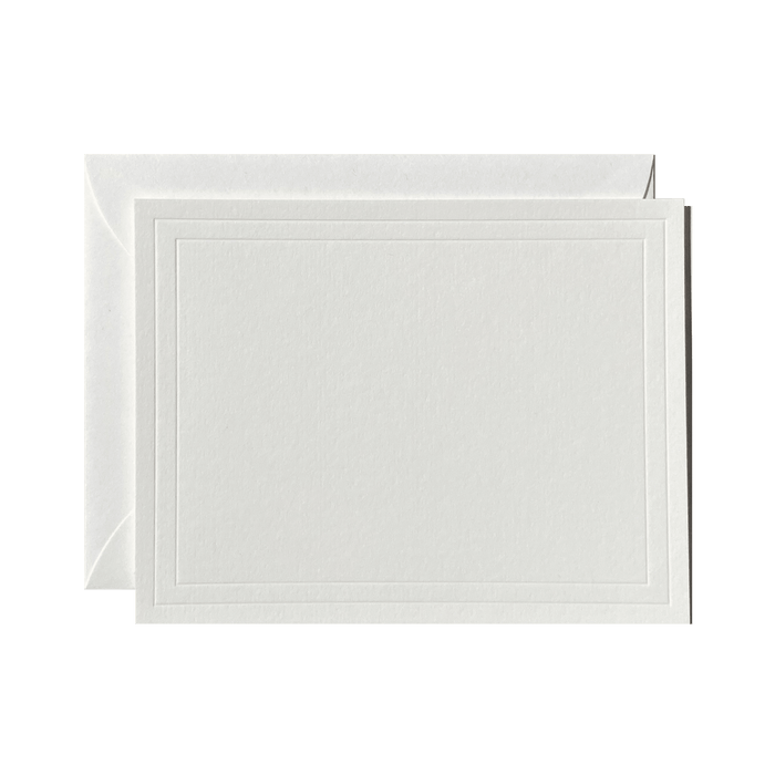Letterpressed Notecard No. 01 Set of 10 Double Border No Ink