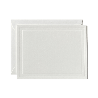 Letterpressed Notecard No. 01 Set of 10 Double Border No Ink
