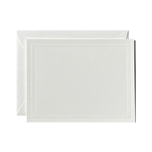 Letterpressed Notecard No. 01 Set of 10 Double Border No Ink
