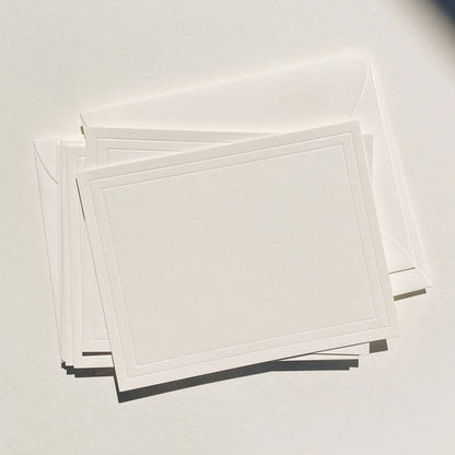 Letterpressed Notecard No. 01 Set of 10 Double Border No Ink