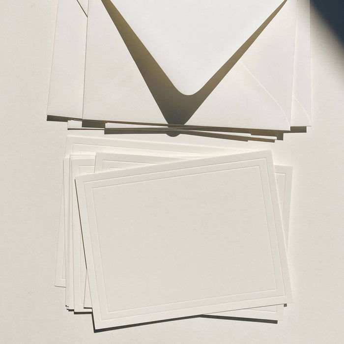 Letterpressed Notecard No. 01 Set of 10 Double Border No Ink