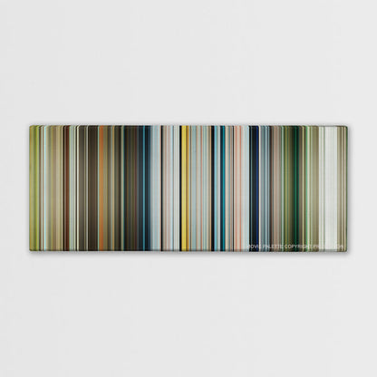 Life of Pi color palette canvas print: thousands of thin vertical stripes of color