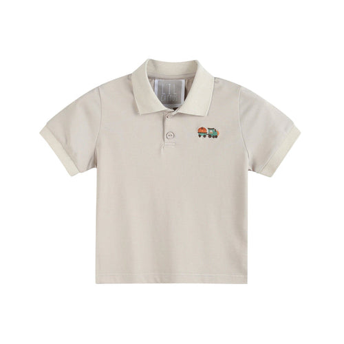 Lil Cactus Sand Polo with Pumpkin Tractor