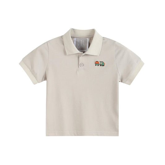 Lil Cactus Sand Polo with Pumpkin Tractor