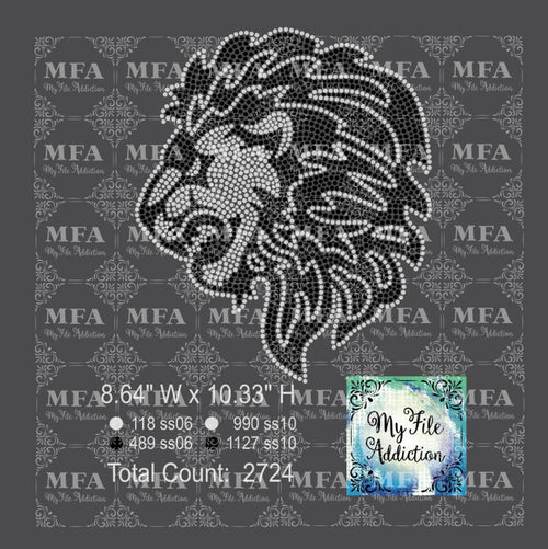 Lion 3 Rhinestone Digital Download File