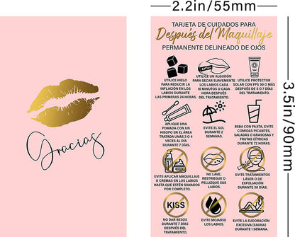 Lip Blush Aftercare Thank You Cards - Pink - 50 or 100 packs