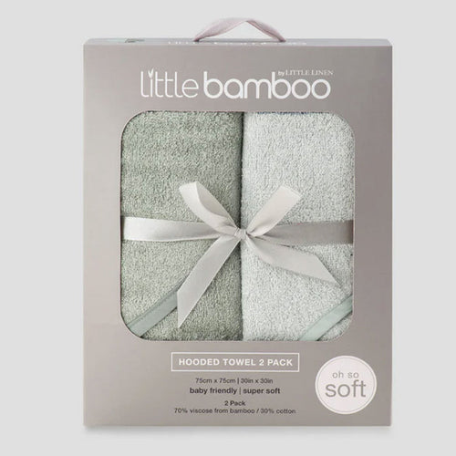 Little Bamboo Baby Hooded Towel 2PK - Turtle Bay