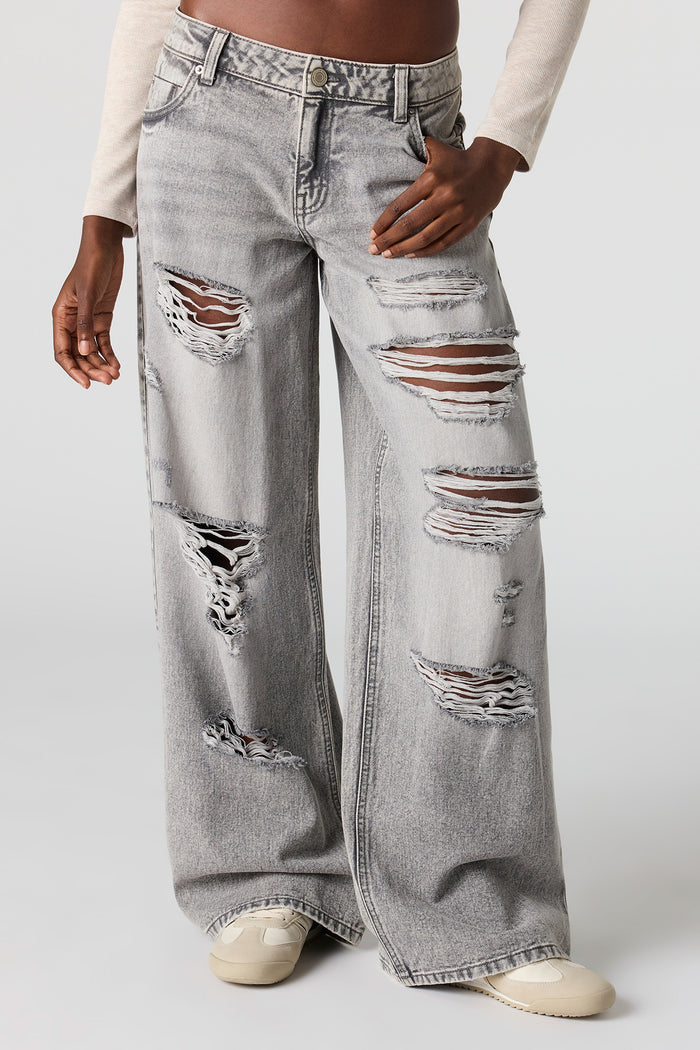 London Ripped Low Rise Super Baggy Jean