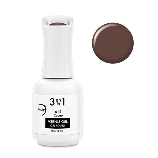 Looky Vernis Gel 3 en 1 #614 Cacao (Collection Chocolat) (EXCLUSIVITÉ WEB)