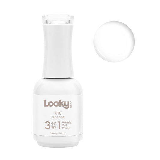 Looky Vernis Gel 3 en 1 #618 Blanche (Collection Black and White)