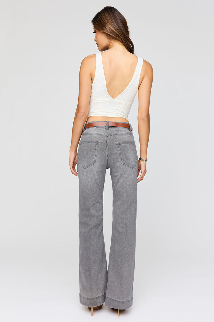 Low Rise Belted Flare Jean