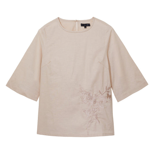 Luminous Flora Blouse (Nude)