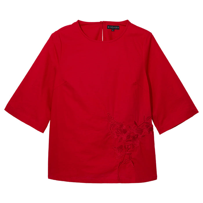 Luminous Flora Blouse (Red)
