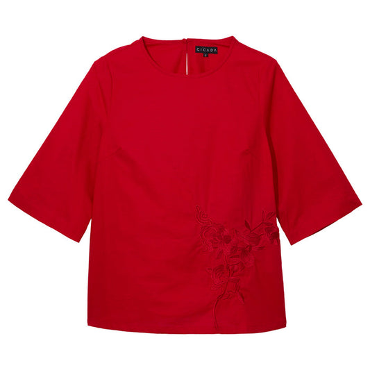 Luminous Flora Blouse (Red)