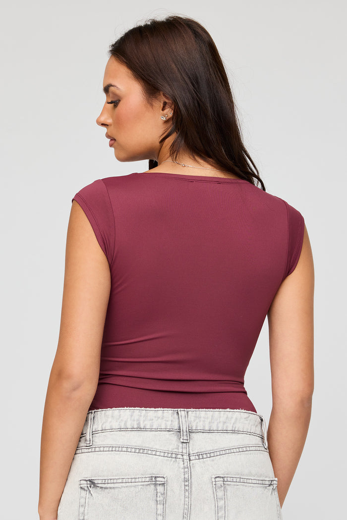 Luxe Heavy Contour Surplice Bodysuit
