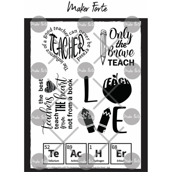 Maker Forte - By Hedgehog Hollow - Clear Stamps  - 6"X8" - Teach From The Heart. Available at Embellish Away located in Bowmanville Ontario Canada.