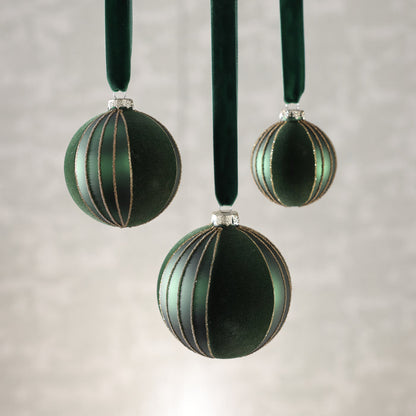 Glass Ball Ornament with Felt & Gold Glitter