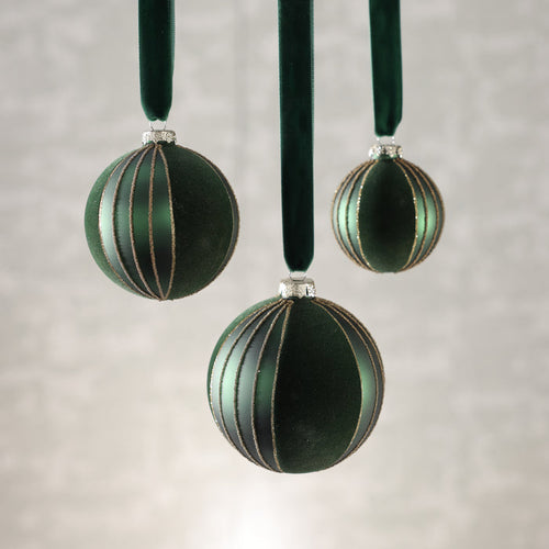 Glass Ball Ornament with Felt & Gold Glitter
