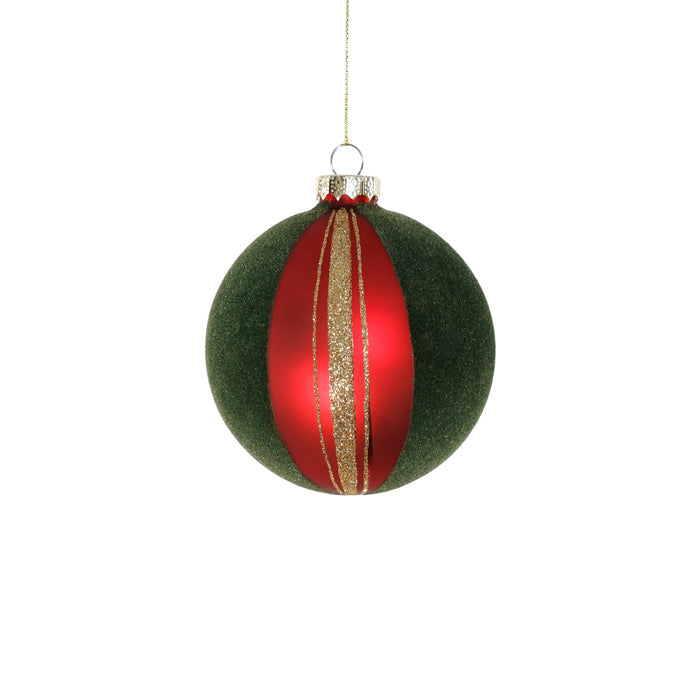 Glass Ball Ornament with Felt & Gold Glitter