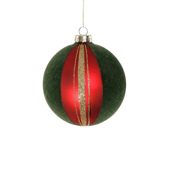 Glass Ball Ornament with Felt & Gold Glitter