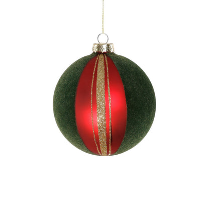 Glass Ball Ornament with Felt & Gold Glitter