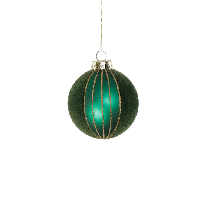 Glass Ball Ornament with Felt & Gold Glitter